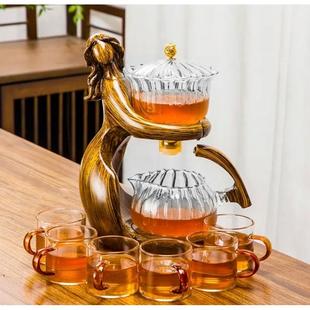 功夫喝茶杯 整套仕女懒人泡茶器磁吸玻璃茶壶家用自动出水茶具套装