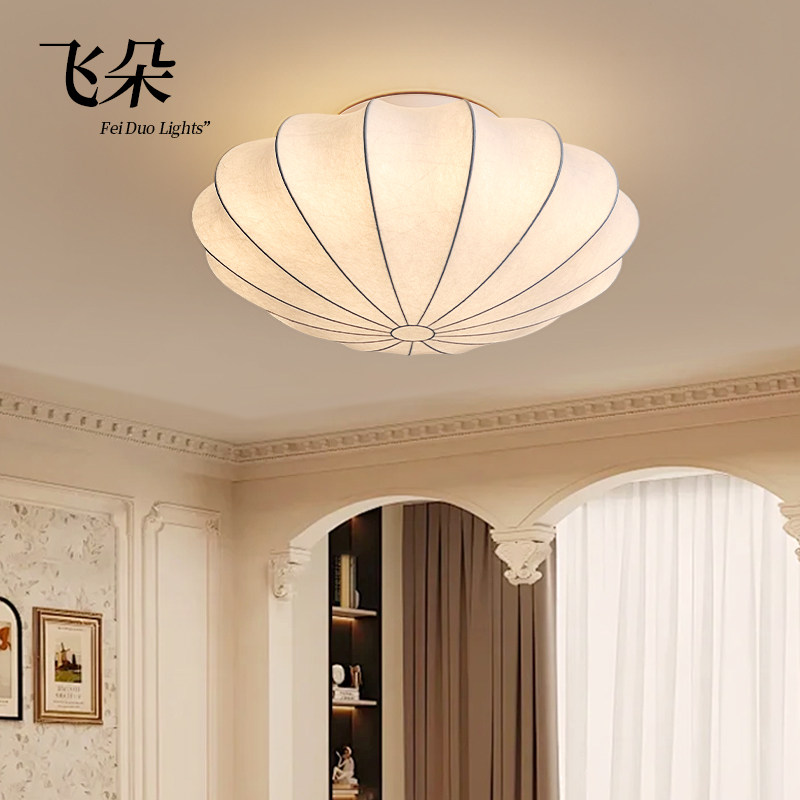 飞朵法式中古风蚕丝吸顶灯包安装