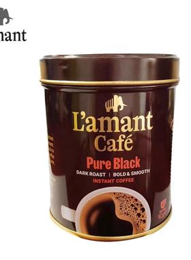 越南原装进口LAMANT速溶纯黑咖啡粉90克/罐 精美小罐装美式黑咖啡