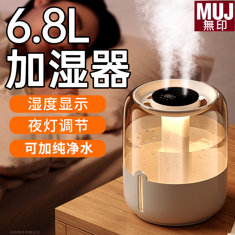 日本进口MUJ无雾加湿器孕妇婴儿家用卧室空调房间室内加湿器新款