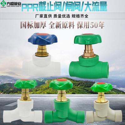 PPR截止阀阀门升降式铜截止阀大流量水管管材管件配件接头20 4分