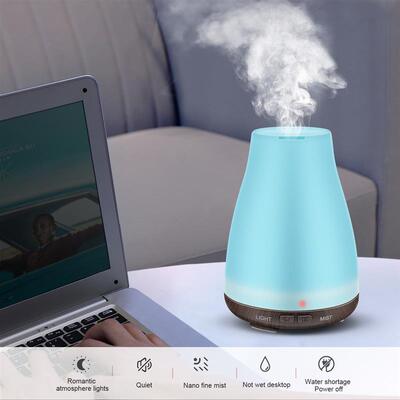 Wood grain ultrasonic aromatherapy machine humidifier USB