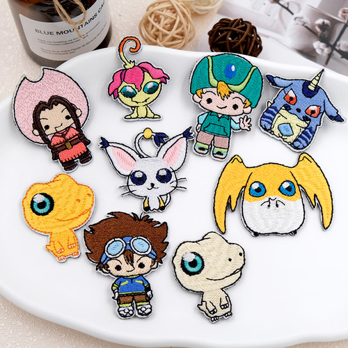 魔术贴徽章卡通男孩刺绣布贴diy衣服帽子背包个性装饰自粘魔术贴