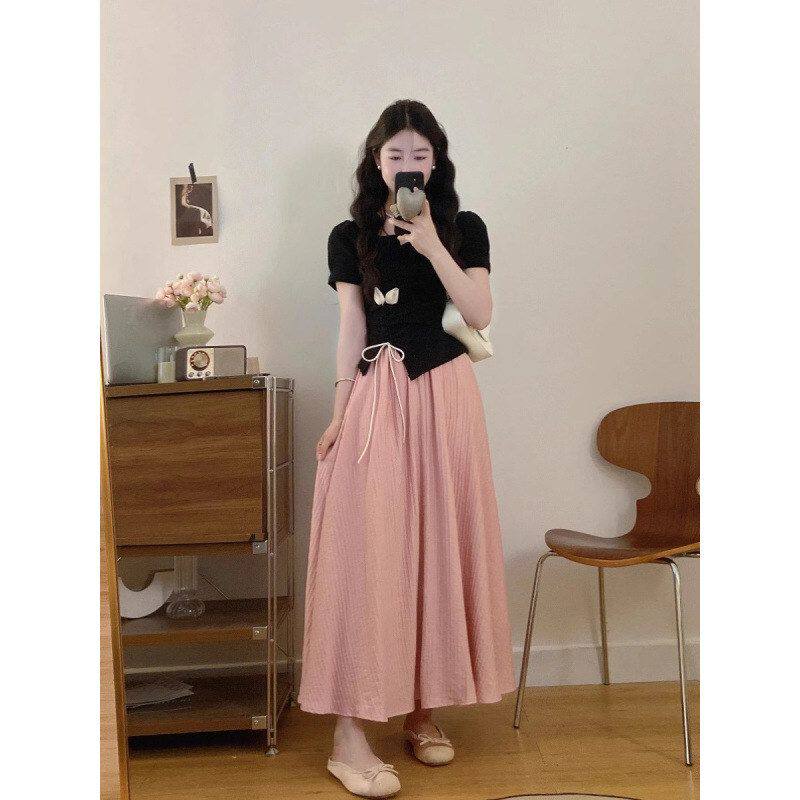 上衣半身裙大码MM套装干练两件套胖气质短袖显瘦裙高级感女装夏季