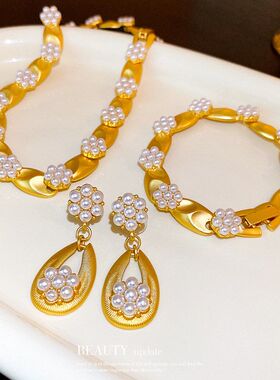 项饰女复古花朵轻奢项链个性气质