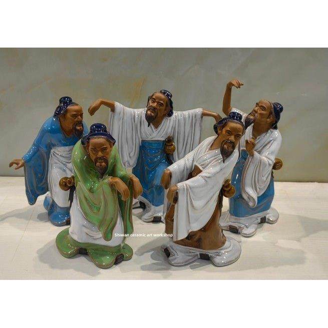 陶瓷中医养生馆摆件石湾娃娃花陀五禽玩博古架桌摆件,家居饰品,装饰摆件,淘宝优惠券,粉丝福利购,淘宝优惠卷