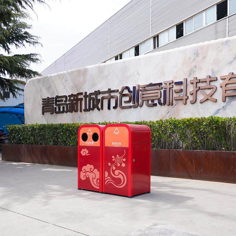 不锈钢分类垃圾桶户外创意环卫果皮箱市政小区景区分类垃圾筒