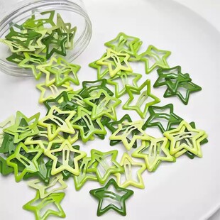 发卡侧边星星多巴胺可爱发夹绿彩色头饰y2k刘海五角星星儿童bb夹