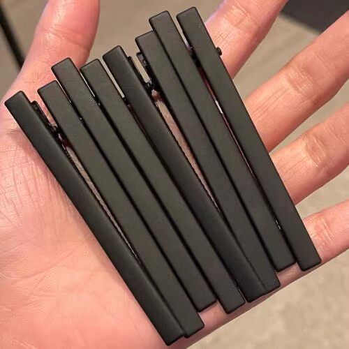 黑色无痕简约洗脸发夹侧边刘海前额化妆夹子一字鸭嘴发卡头饰