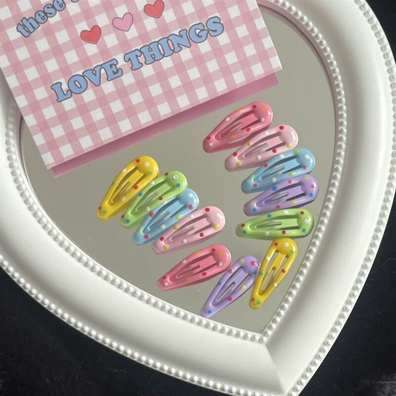 新款点点迷你宝宝发夹韩国可爱波点bb夹小号彩色边夹碎发儿童发夹