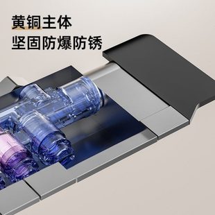 家用洗浴淋灰色全铜淋浴器喷头恒温浴室增压雨花洒枪 淋浴花洒套装