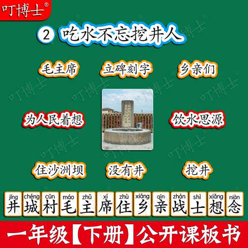 吃水不忘挖井人公开课板书贴设计