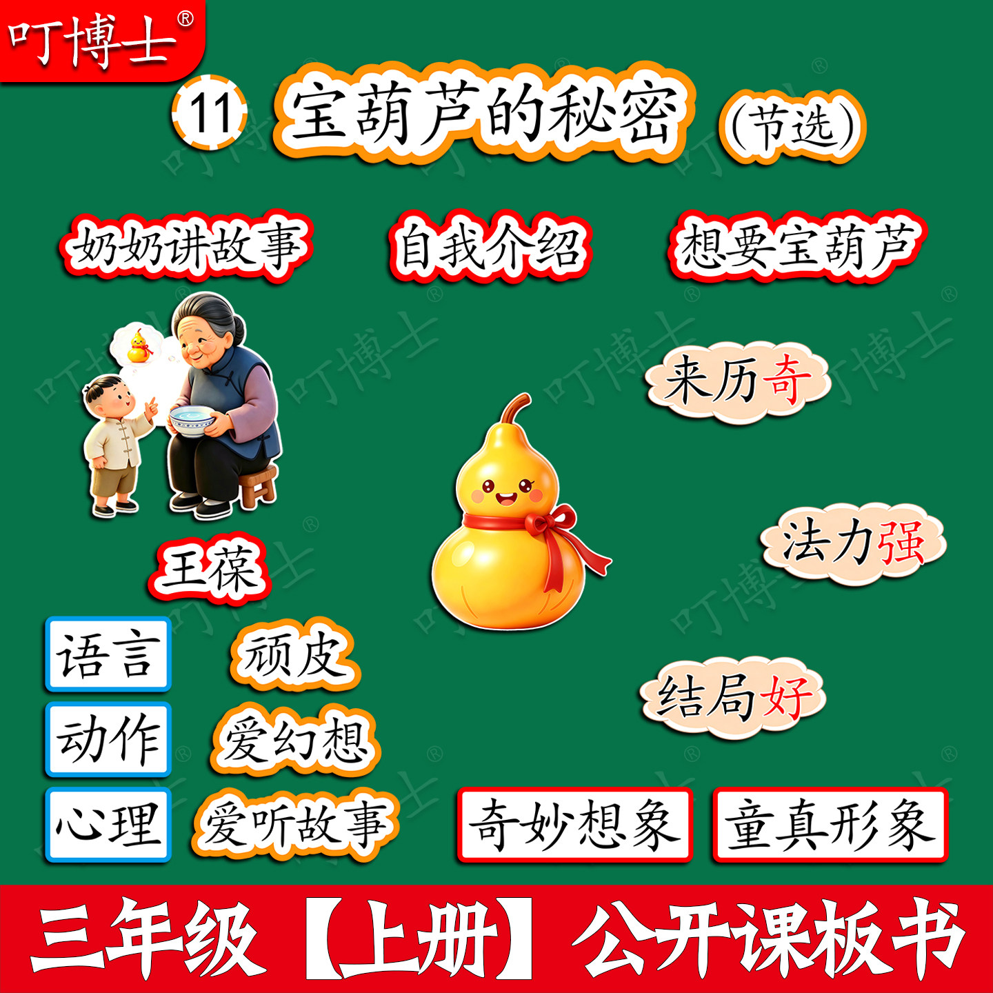 宝葫芦的秘密板贴公开课板书板书图片