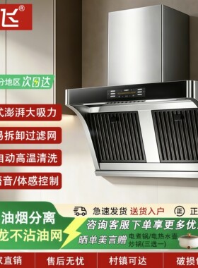 新飞不锈钢侧吸式变频大吸力烟机