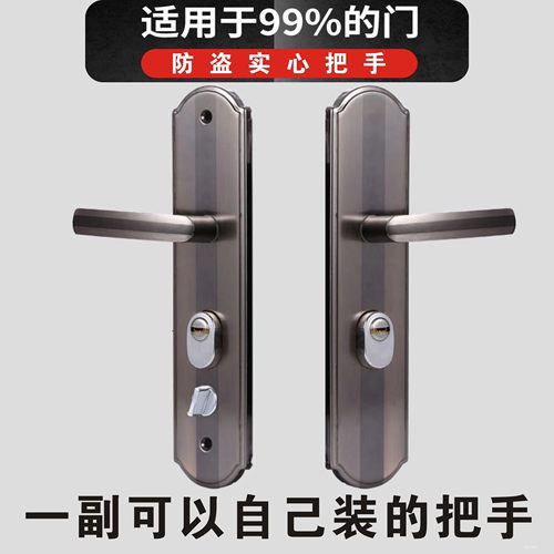 前洋黑金老款通用防盗门把手