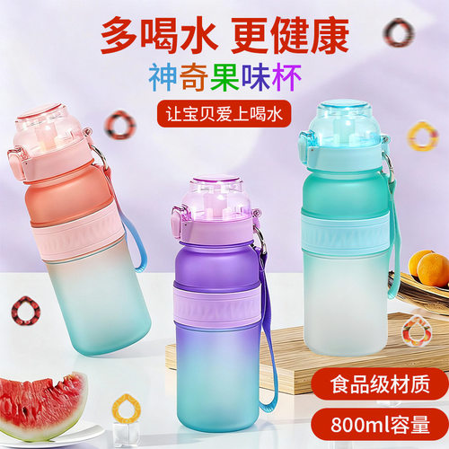 玩味水杯儿童学生款2026新款渐变香味环防烫防漏1000mlTritan材质