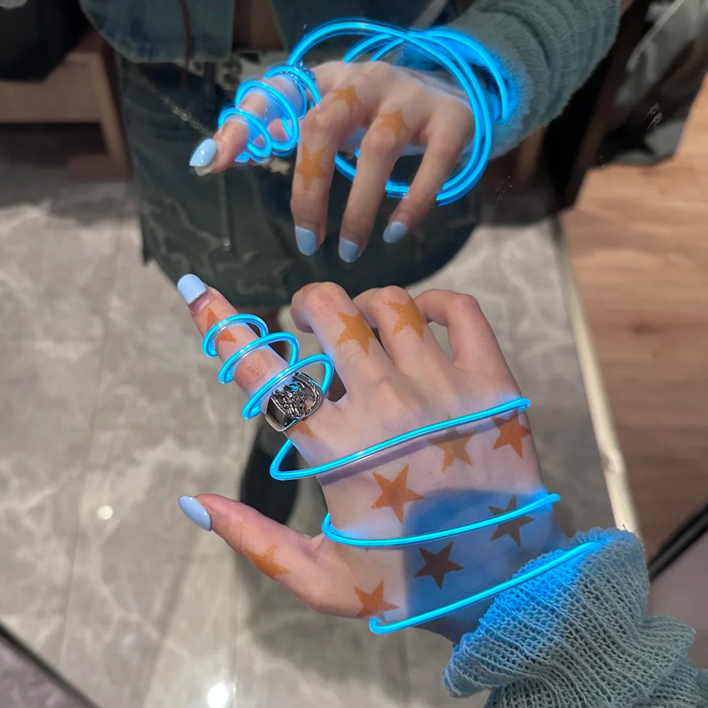 迷你细霓虹灯线cos道具手工DIY灯发光线LED灯线模型灯条超细灯条