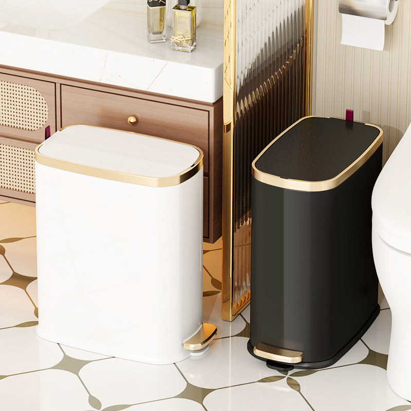 垃圾桶家用2025新款不锈钢客厅轻奢厨房带盖脚踩高颜值卫生间厕所,家庭/个人清洁工具,垃圾桶,淘宝优惠券,粉丝福利购,淘宝优惠卷