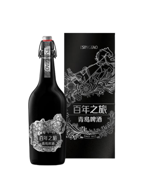 青岛啤酒 百年之旅 大师酒815ml*2瓶 礼盒装  黑色