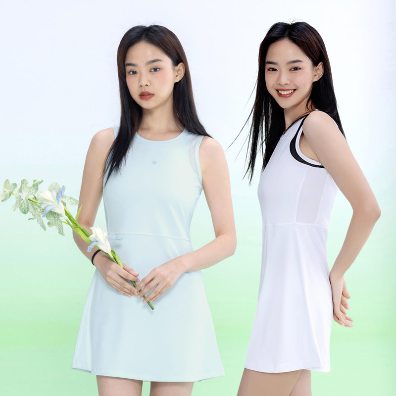 2025川崎羽毛球服女款无袖连衣裙透气吸汗运动比赛专业训练服轻薄