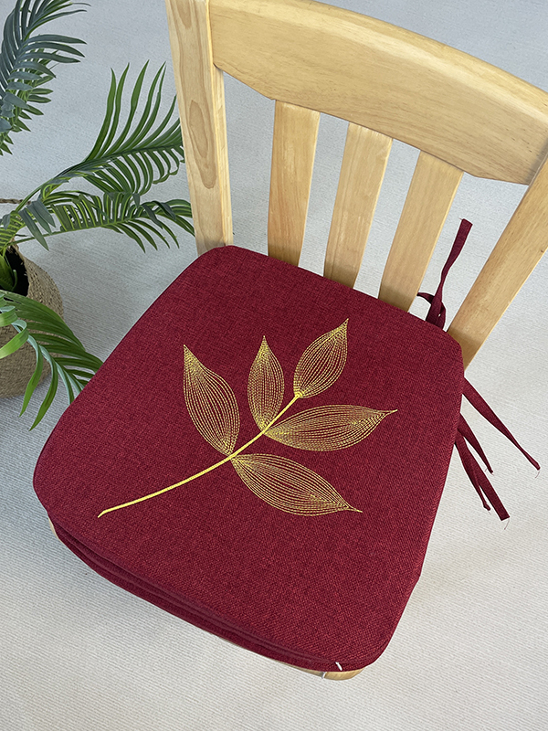 新款中式简约刺绣马蹄形餐椅坐垫防滑椅子垫餐桌凳子垫舒适可拆洗