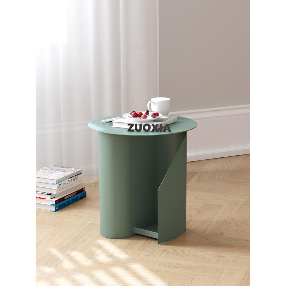 新贝边几北欧轻奢铁艺小茶几简约现代卧室床头柜圆桌子沙发创意