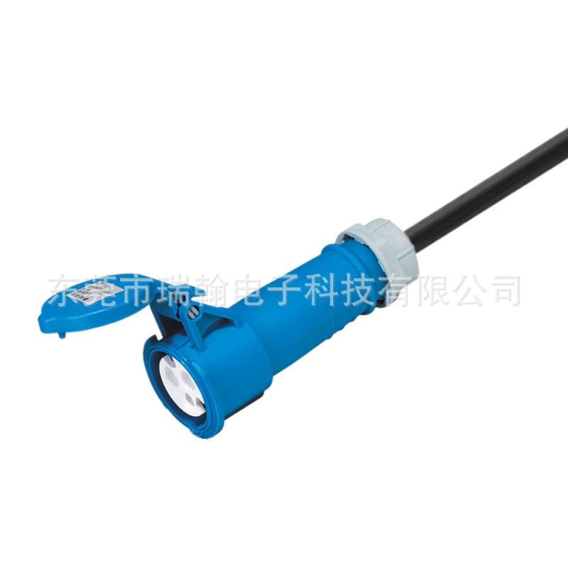 IEC309工业插头IP67防水公母16A32A63A230V 4P 380V延长线CE认证
