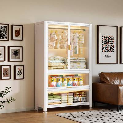 钢制阳台柜储物柜一体置物架落地多层收纳柜防水防晒柜子阳台收纳