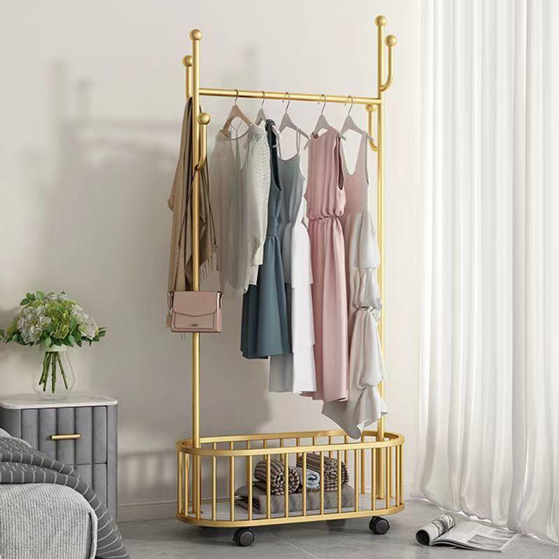 网红可移动衣帽架房间挂衣架轻奢家用落地卧室简易晾衣服架子
