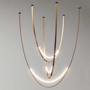 新款设计师led艺术吊灯客厅餐厅样板房前台吧台别墅复式楼梯灯具