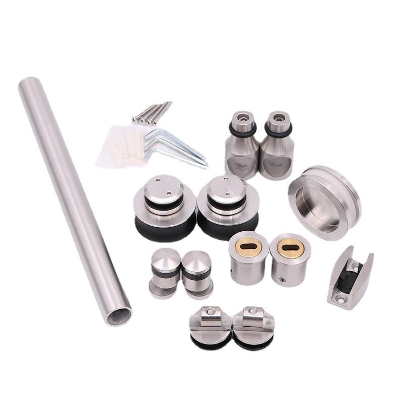 淋浴房移门玻璃隔断码25圆管浴室滚滑门吊轮无框玻璃五金Ф55滑轮