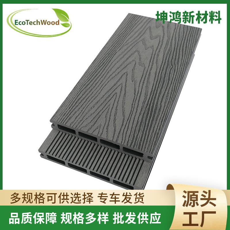 无甲醛方孔塑木地板二代浮雕纹仿古木纹塑木地板生产