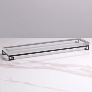 新中式 饰品 亚克力金属托盘摆件茶盘茶几茶室家居客厅收纳样板房装