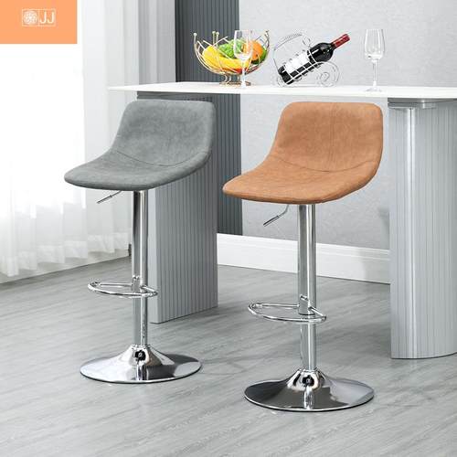 吧台椅升降旋转现代简约靠背吧台凳轻奢家用时尚吧椅铁艺高脚椅J