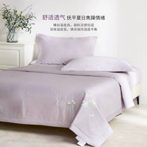 TEVEL/堂皇60支纯棉贡缎夏凉被冰丝空调被可水洗