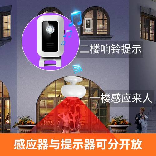 牧锐分体式欢迎光临感应器店铺红外线进门你好电子迎宾器感应门铃