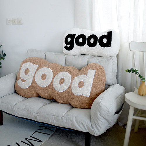 创意字母good抱枕夹腿长条枕床头靠枕汽车民宿装饰沙发靠垫午休枕