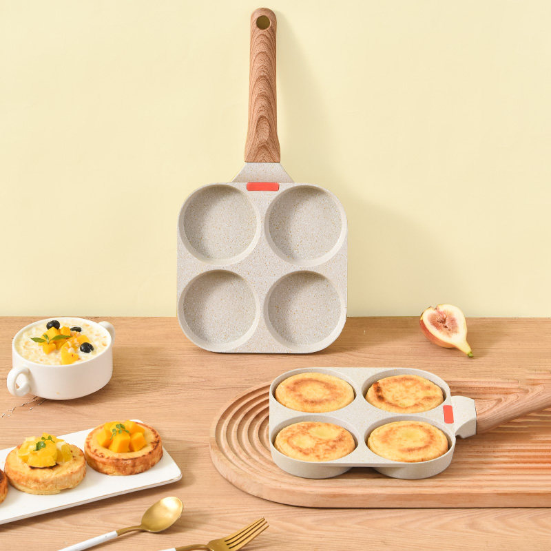 煎鸡蛋汉堡机不粘小平底家用煎锅早餐蛋堡煎饼锅四孔模具煎蛋神器