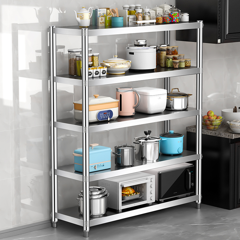 不锈钢架厨房置物架层架商用落地式多层储物收纳货架杂物柜子仓库