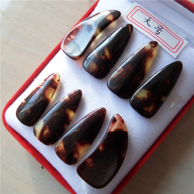 古筝指甲专业型凹槽 儿童古筝成人儿童大中小指甲包邮 送古筝胶布