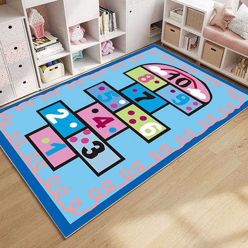 卡通跳房子地毯 卧室整铺床边毯客厅沙发毯数字玩耍地垫