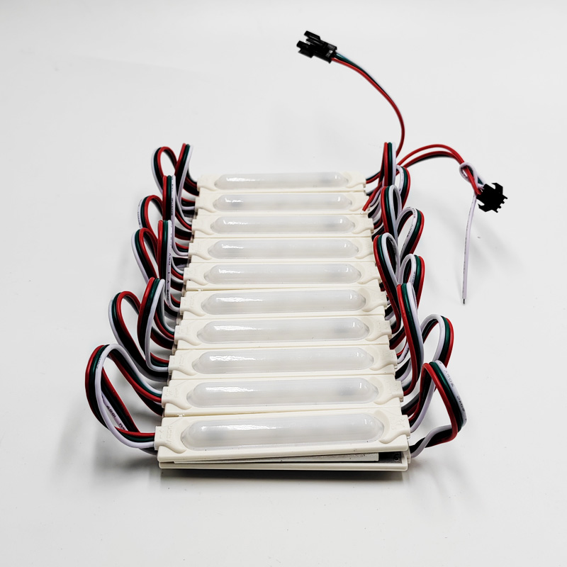 led全彩跑马灯广告牌匾模组24V幻彩6灯注塑透镜防水5050RGB七彩