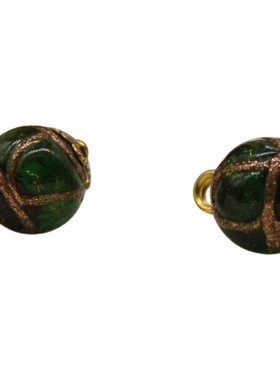 黑色渐变红色绿色复古琉璃金箔圆珠纽扣定制旗袍汉服唐装盘钮子