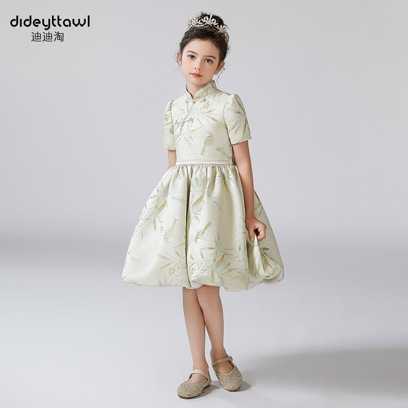 迪迪淘女童中式礼服儿童唐装旗袍学生中国风大合唱团体活动演出服