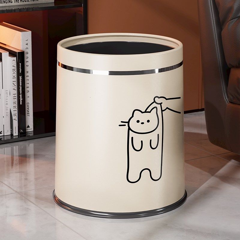 创意可爱猫咪垃圾桶双桶家用新款客厅卧室高颜值儿童房卡通个性