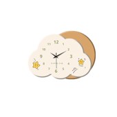 饰小清新家用餐厅装 法式 奶油风云朵创意挂钟客厅钟表装 饰静音钟表