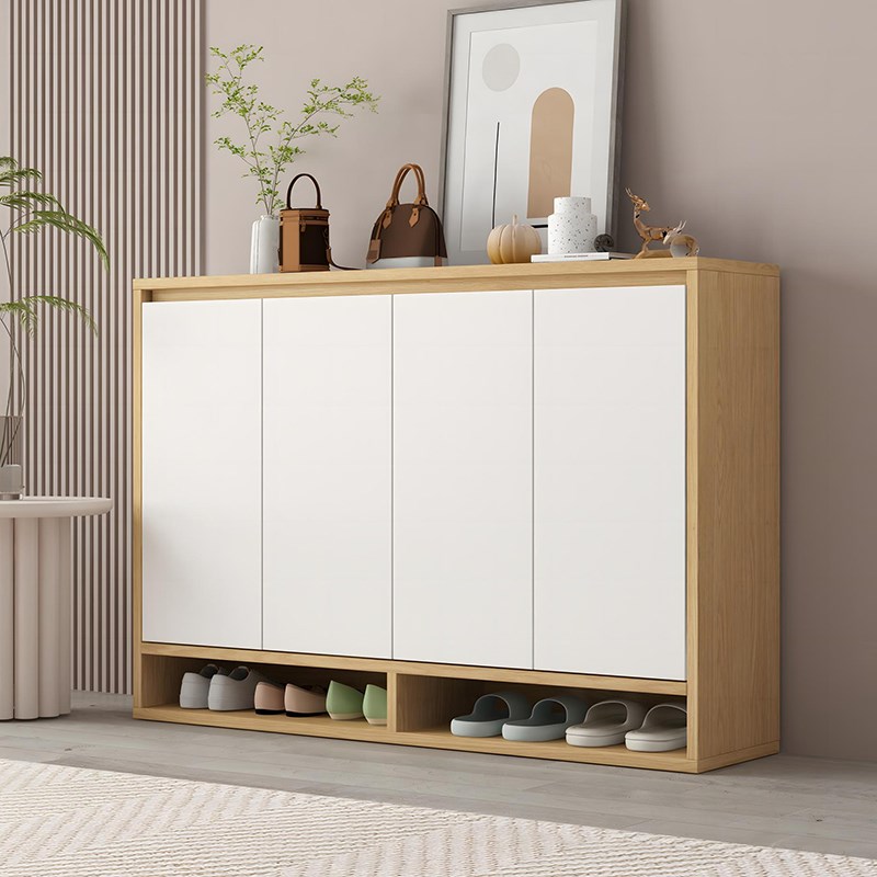 实木入门鞋柜家用门口楼道外电梯入户进门一体靠墙玄关柜2024新款