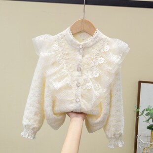 女童加绒打底衫秋冬装2024新款儿童洋气内搭上衣女孩加厚保暖衬衫