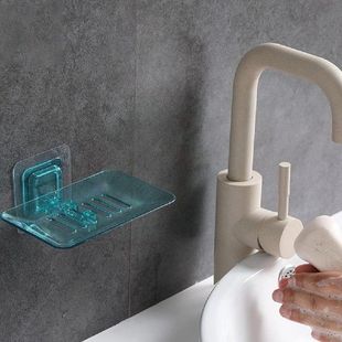 极速1PC Soap Dish Case Plastic Holder SJuction Cup Bathroom