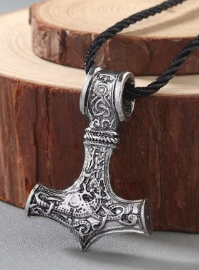 极速Kinitial Retro nHuge Wolf Thor hammer necklace Mjolnir V